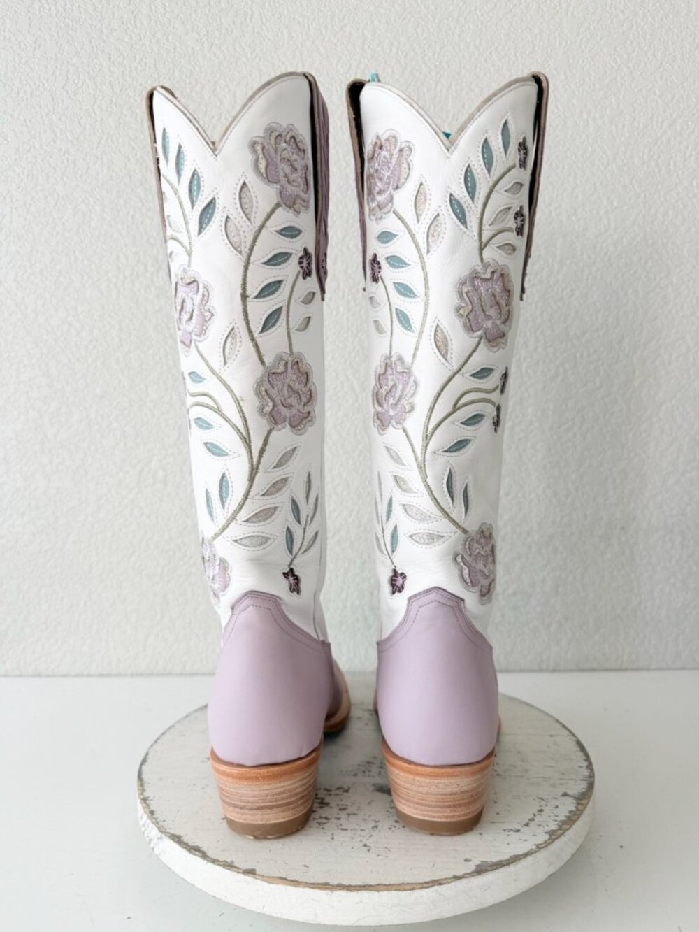 Lane KENZIE Knee High Womens Cowboy Boots Purple White Western Cowgirl Tall 8.5 - Picture 3 of 13